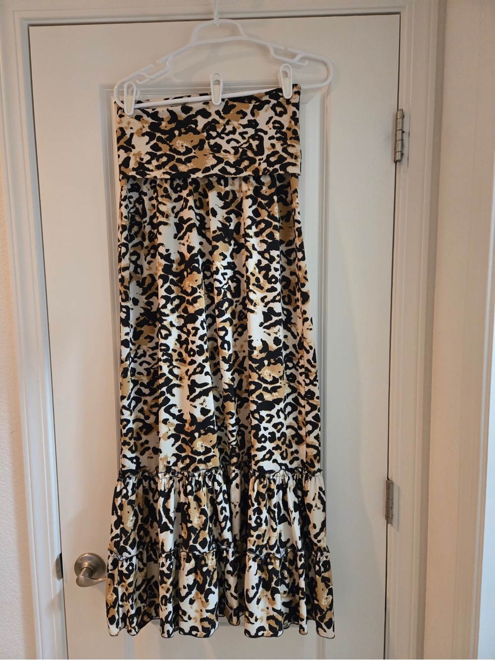 Leopard Print Maxi Skirt/Dress in Black and Tan - Picture 2 of 4
